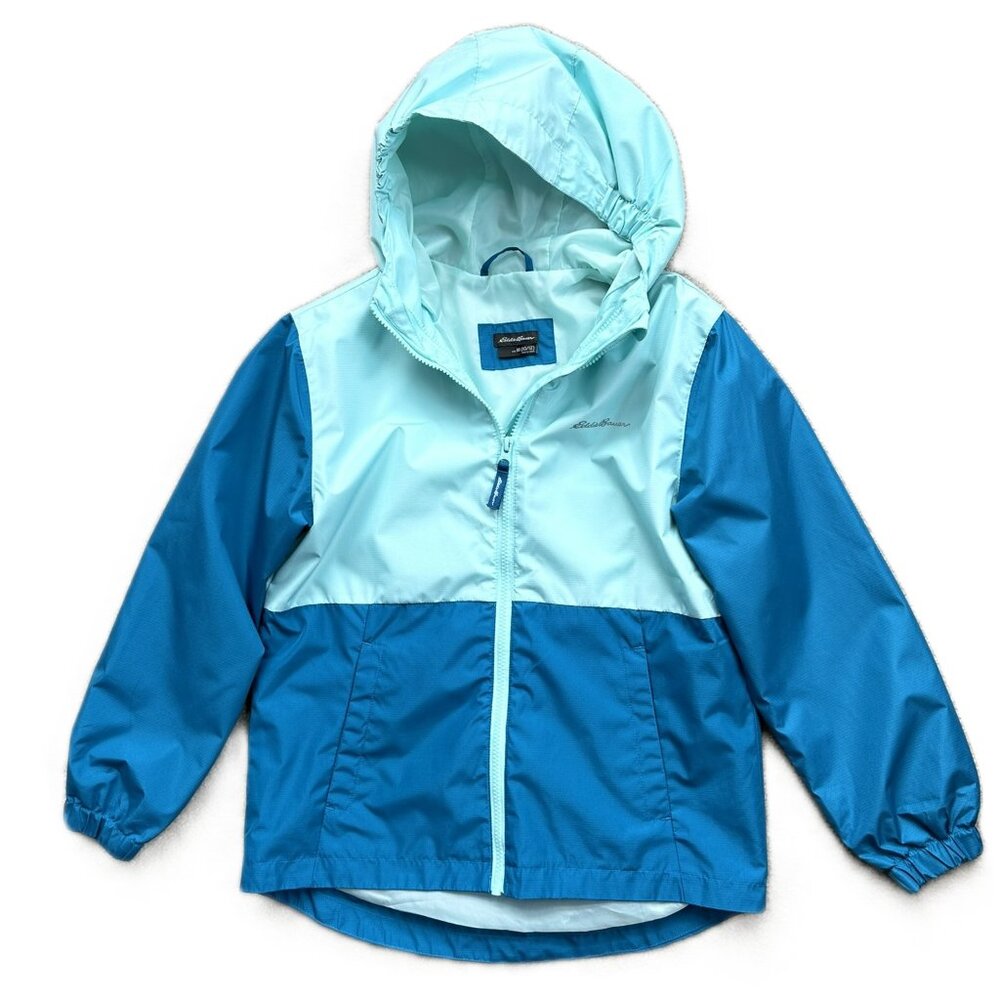 Girl's Windbreaker Size Medium 10/12 Eddie Bauer Aqua Teal Excellent Condition